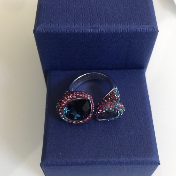 Gorgeous Authentic Swarovski Violet Blue Ombré Snake Ring. 55. New - Picture 5 of 14